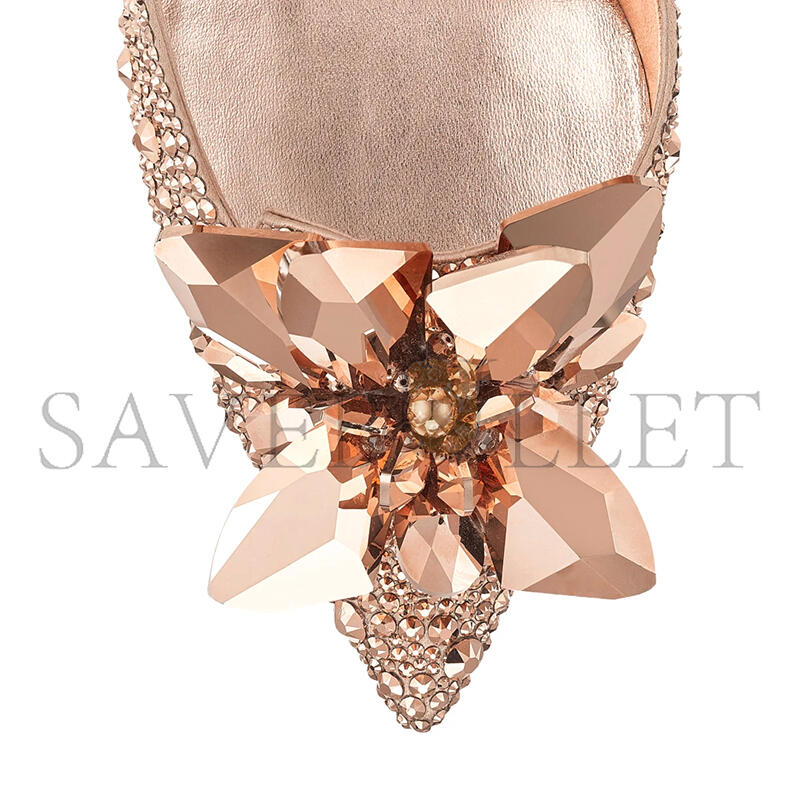 JIMMY CHOO AVRIL ROSE GOLD CRYSTAL COVERED POINTY TOE PUMPS AVRILXWC